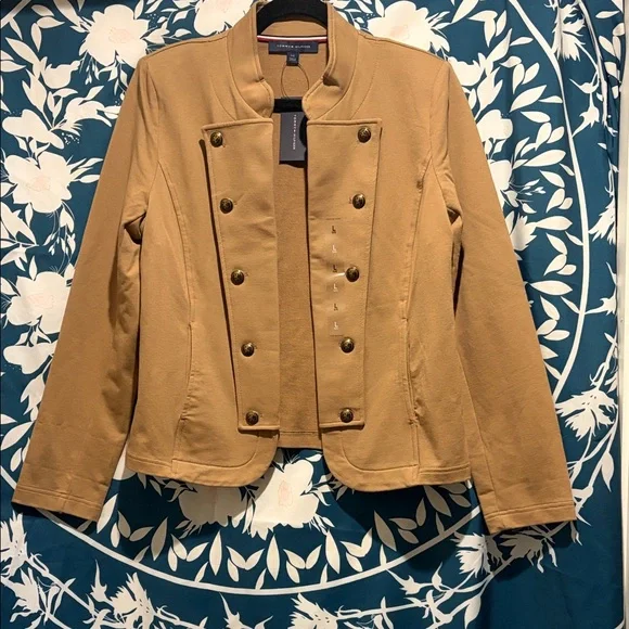Tommy Hilfiger Women's Tan Military-Style Blazer - Picture 1 of 3